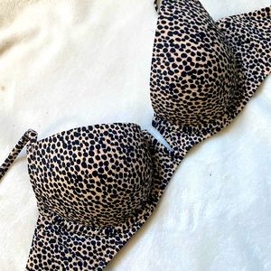 Animal Print Shade and Shore 34C Bikini Top